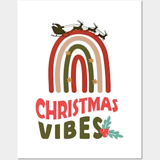 Christmas Vibes Christmas Rainbow Posters and Art